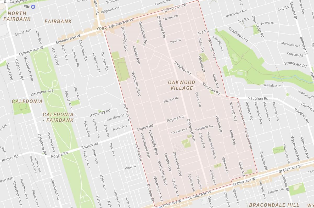 Harta Oakwood–Vaughan vecinătate Toronto