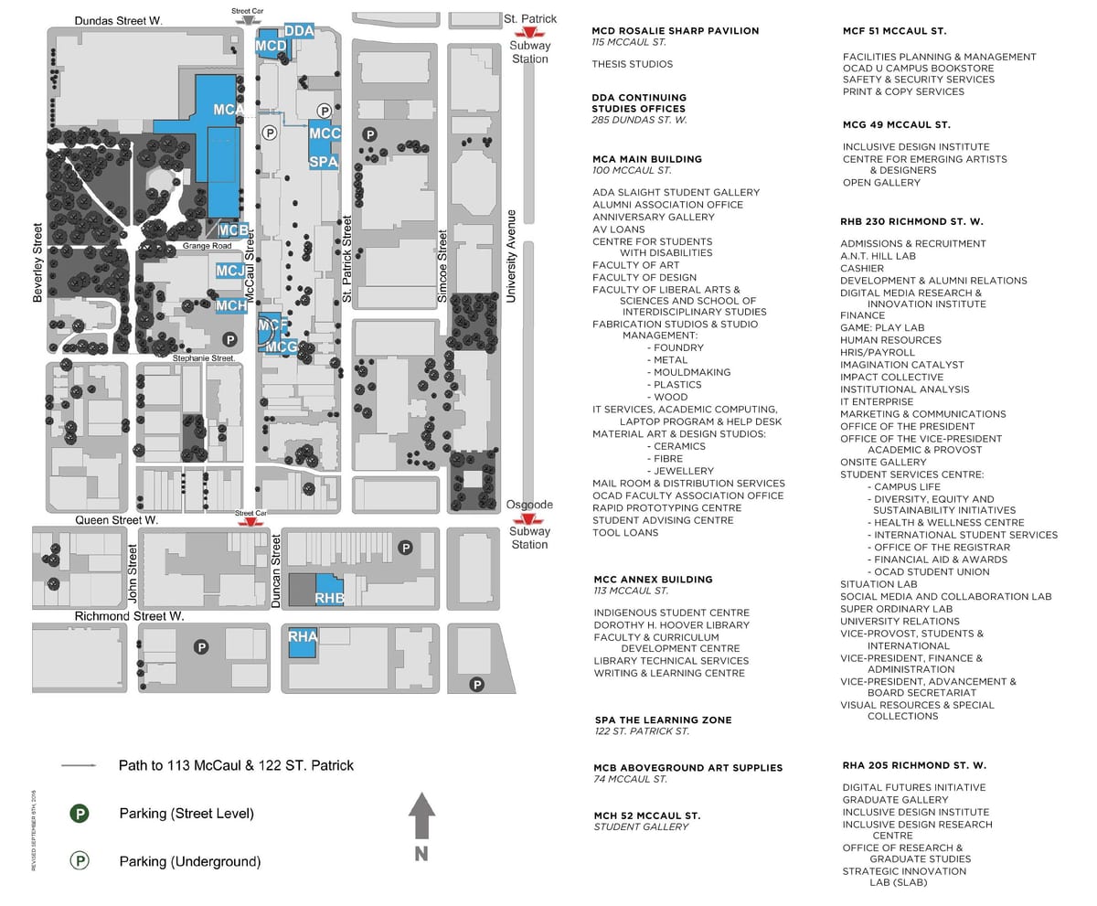 Harta OCAD Universitatea Toronto