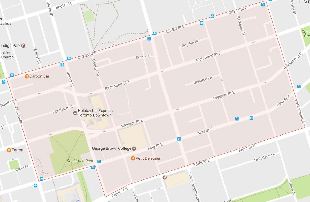 Harta Orașul Vechi cartier Toronto
