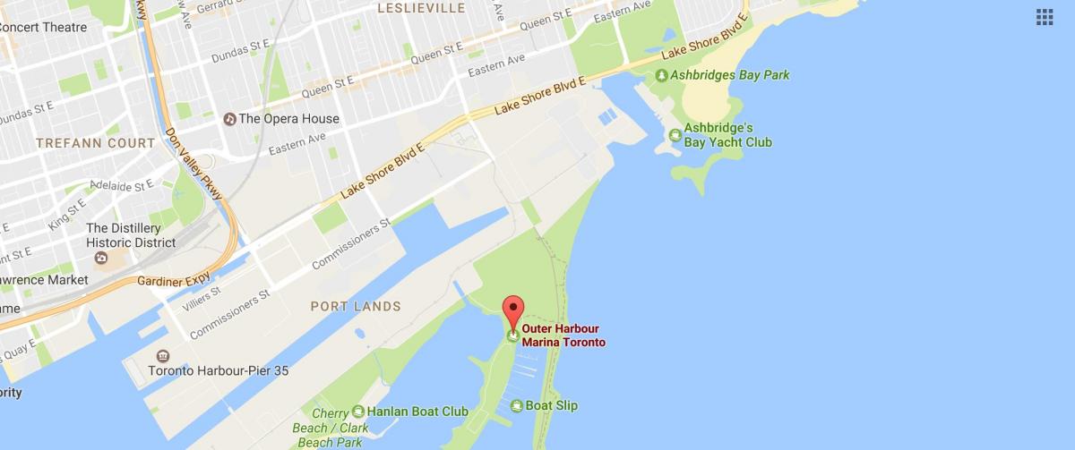 Harta Exterior harbour marina Toronto