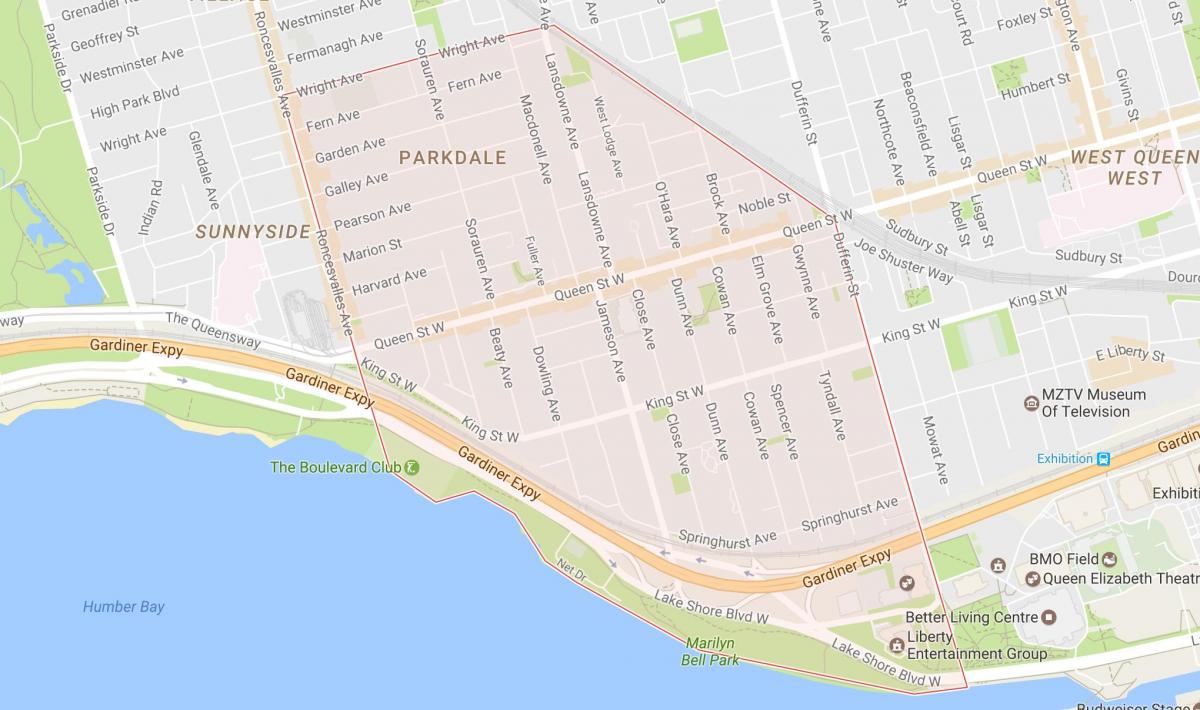 Harta Parkdale vecinătate Toronto