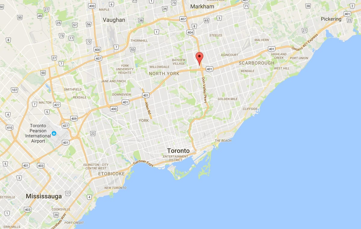 Harta Parkway silvic Toronto