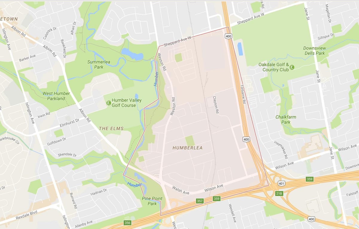 Harta Pelmo Parc – Humberlea vecinătate Toronto