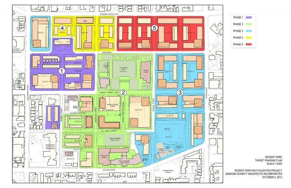 Harta planul de Revitalizare Regent Park Toronto