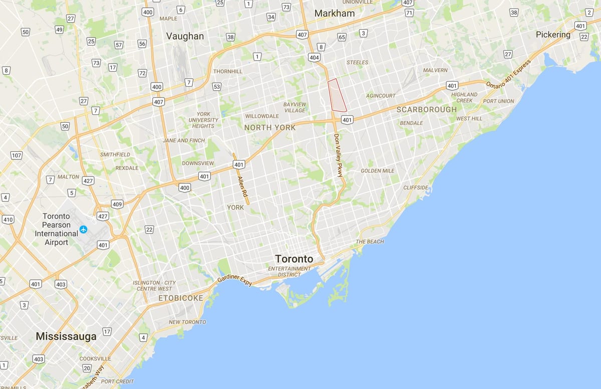 Harta Pleasant View district Toronto