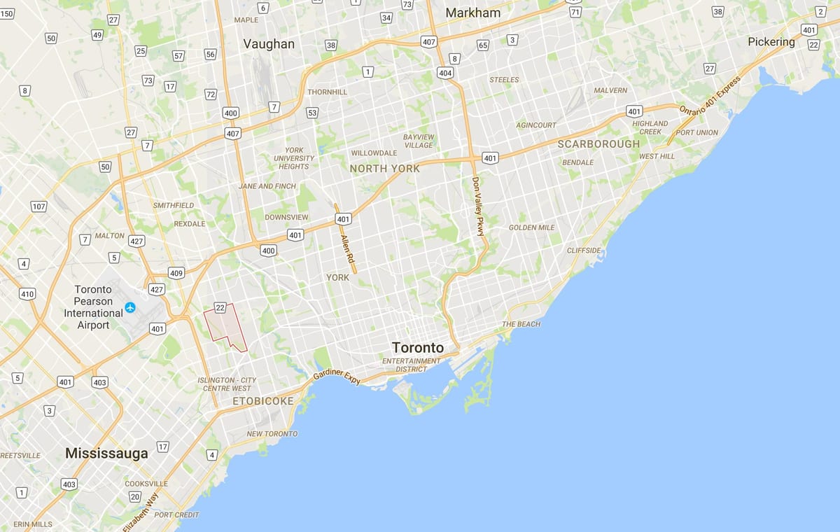 Harta Printesa Grădini de cartier Toronto