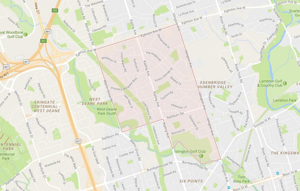 Harta Printesa Grădini de cartier Toronto