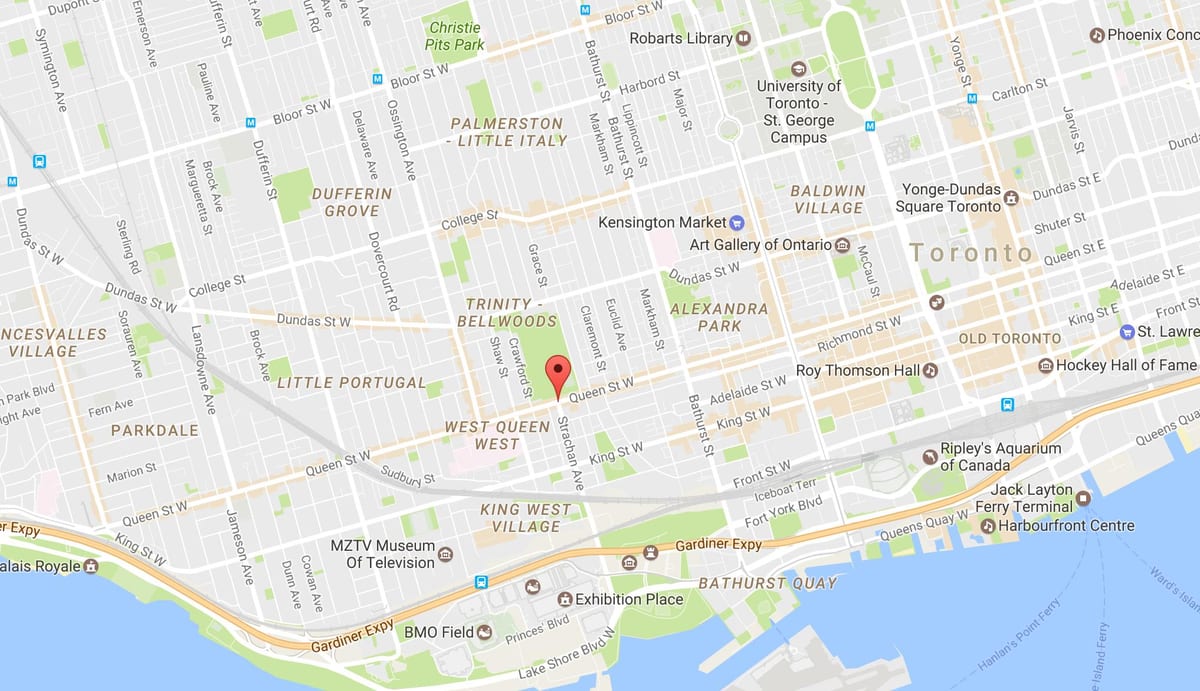 Harta de Queen Street West vecinătate Toronto