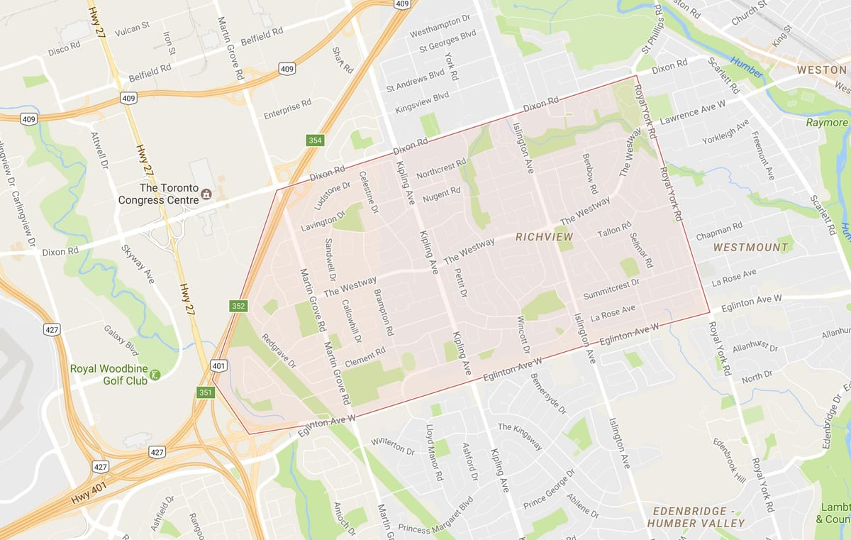 Harta Richview vecinătate Toronto