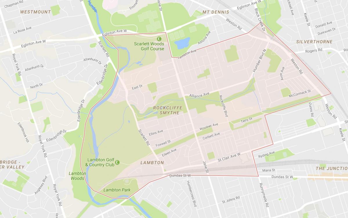 Harta Rockcliffe–Smythe vecinătate Toronto