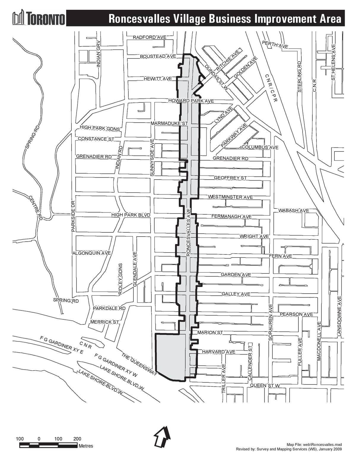 Harta de la Roncesvalles Toronto