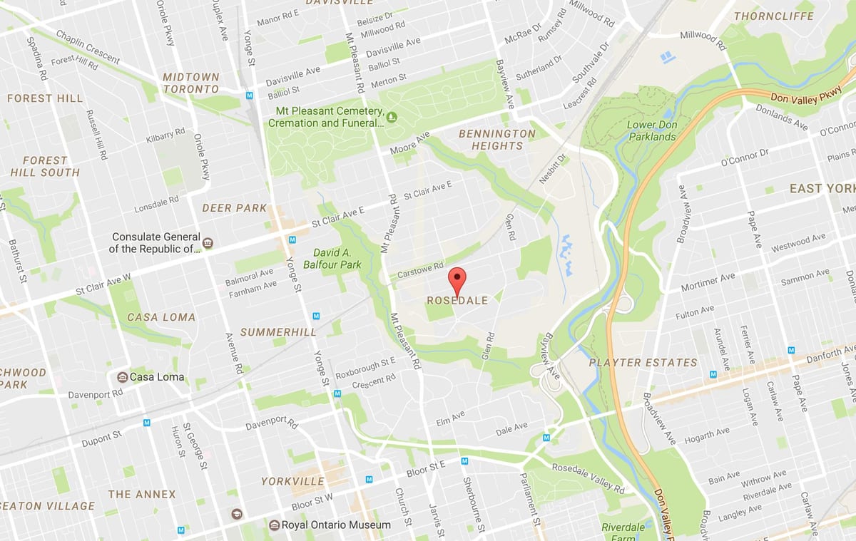 Harta Rosedale vecinătate Toronto