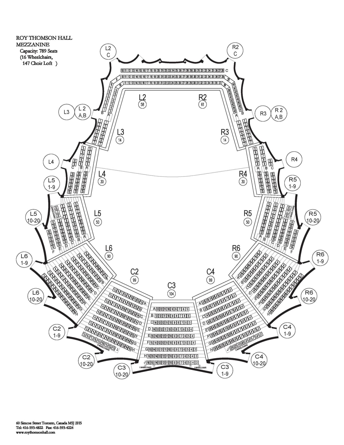 Harta Roy Thomson Hall mezanin