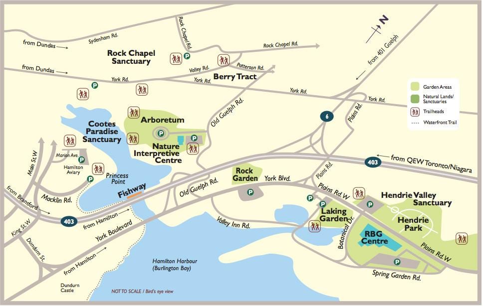 Harta Royal botanical garden Toronto