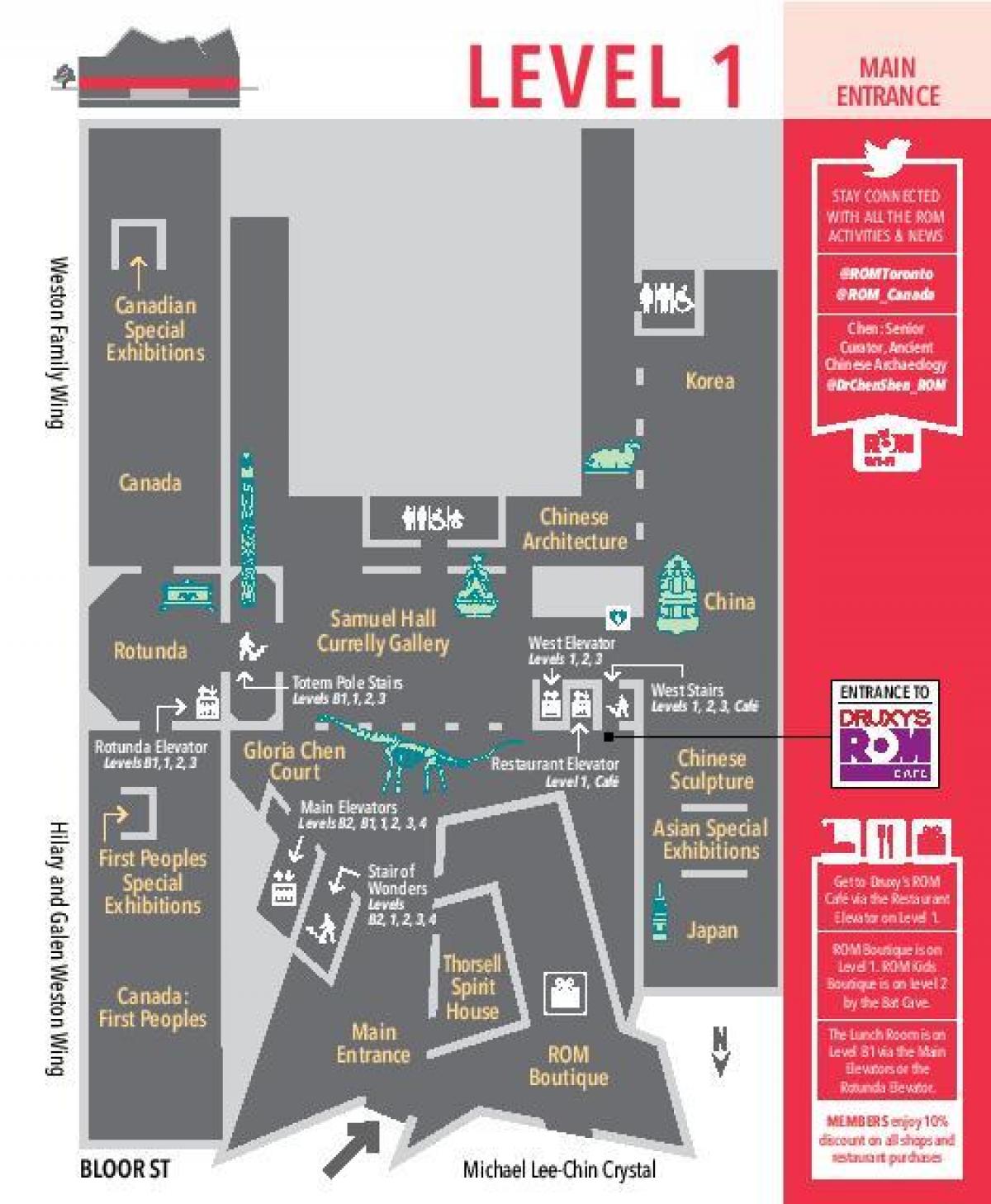 Harta Royal Ontario Museum nivel 1