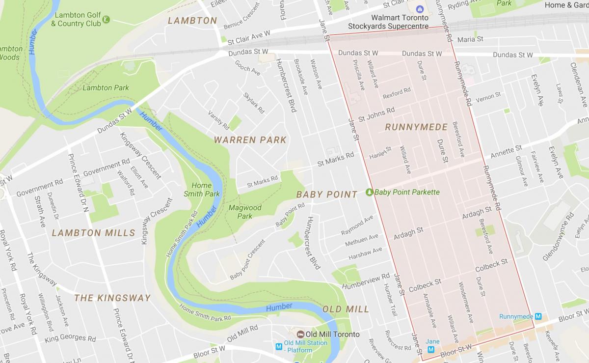 Harta Runnymede vecinătate Toronto