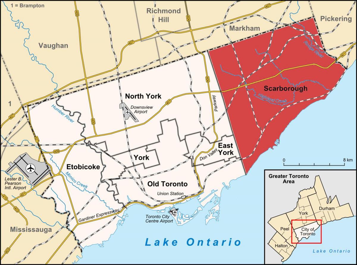 Harta Scarborough Toronto
