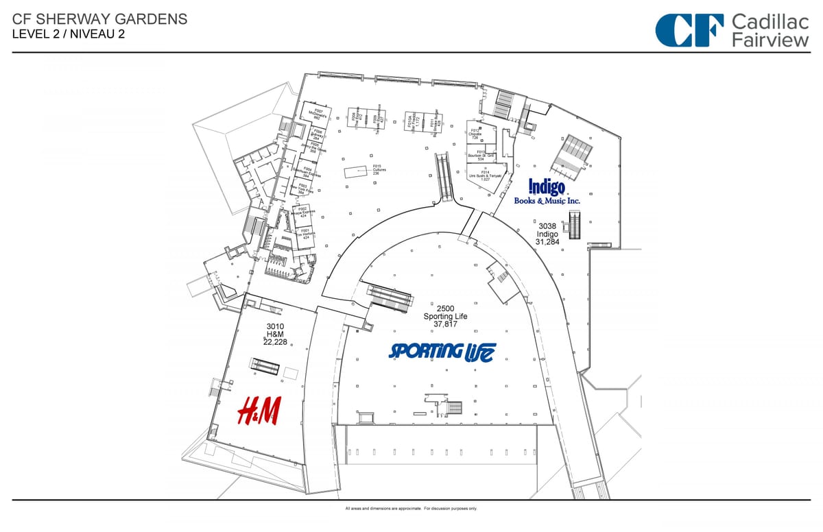 Harta Sherway Gardens nivel 2