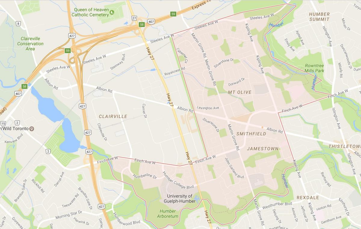 Harta Smithfield vecinătate vecinătate Toronto