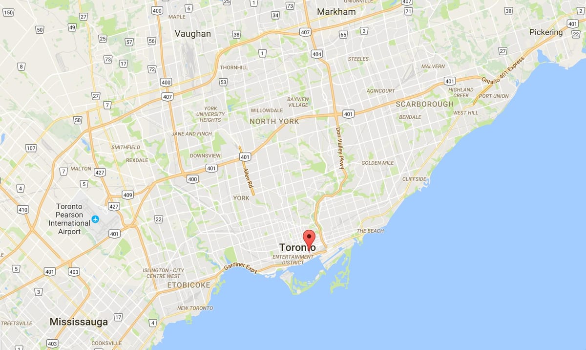 Harta St. Lawrence district Toronto