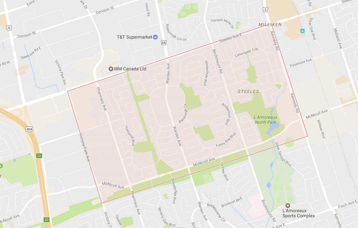 Harta Steeles vecinătate Toronto