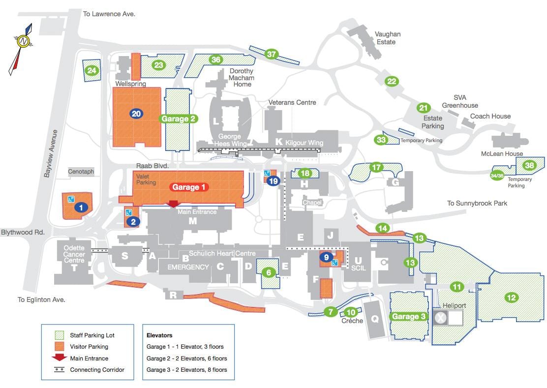 Harta Sunnybrook Hospital