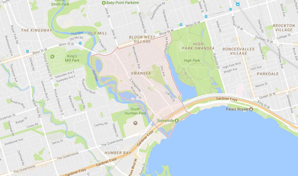 Harta Swansea vecinătate Toronto