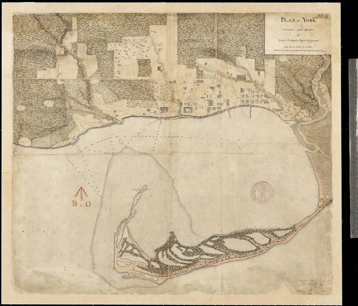 Harta de teren de York, Toronto primul centure 1787-1884