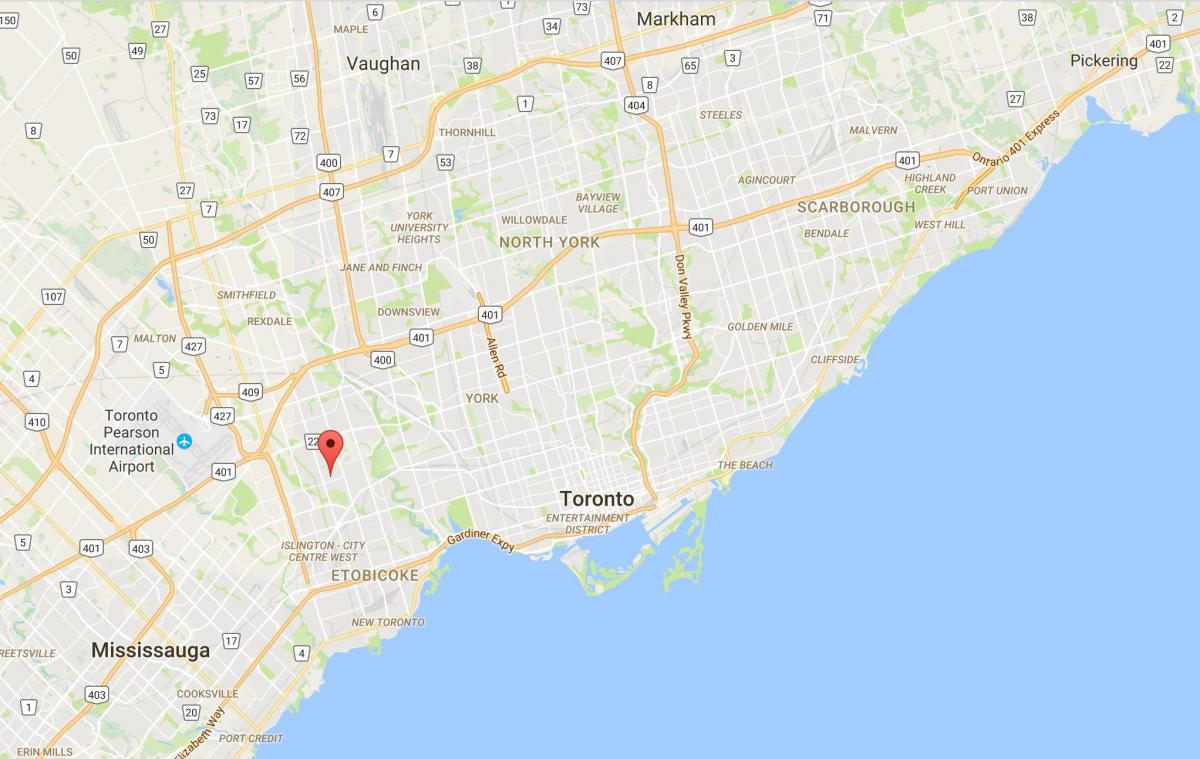 Harta Thorncrest Satul districtul Toronto