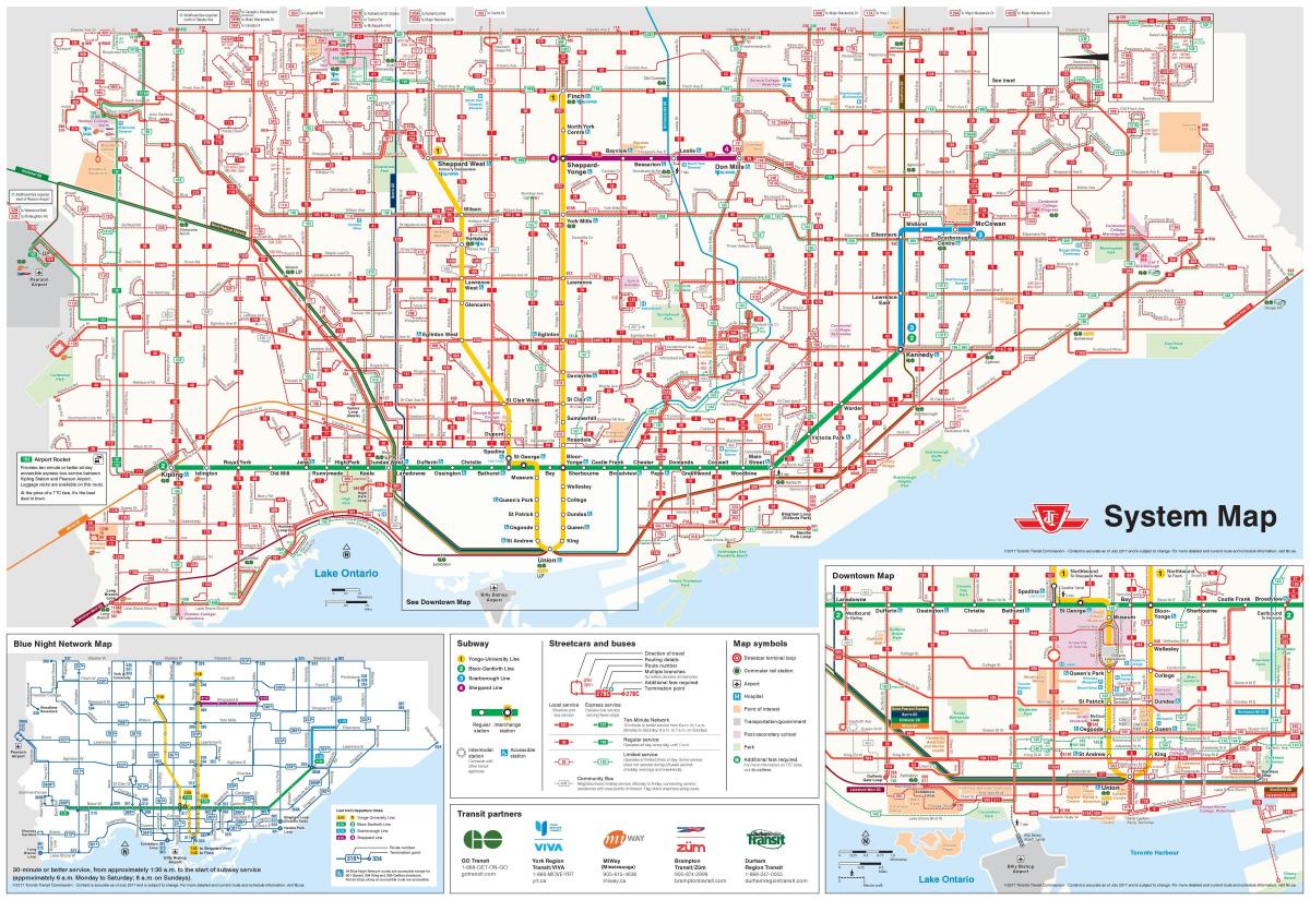 Harta Toronto autobuz