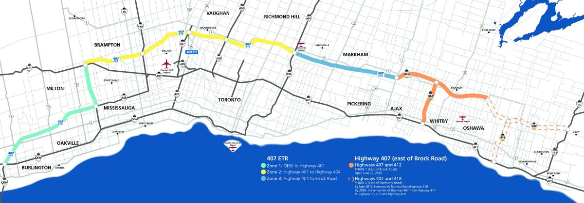 Harta Toronto autostrada 407