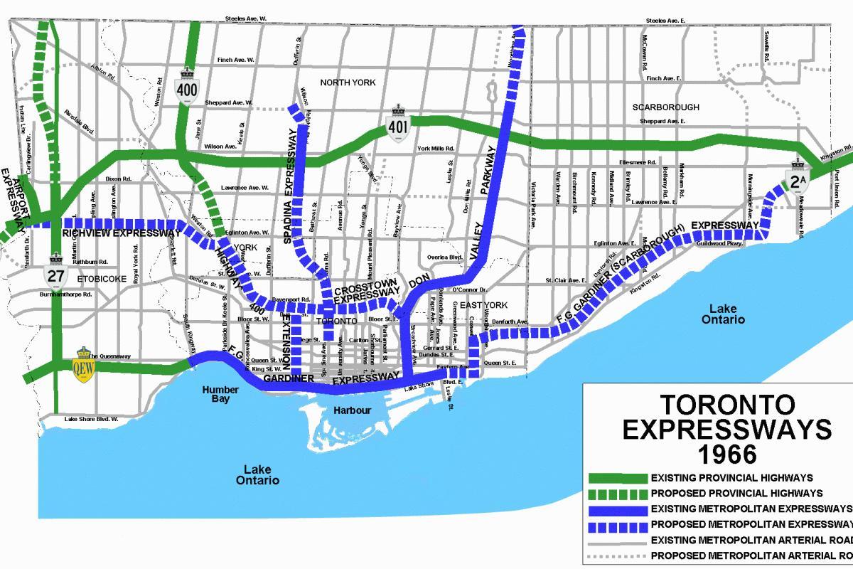 Harta de autostrăzi Toronto