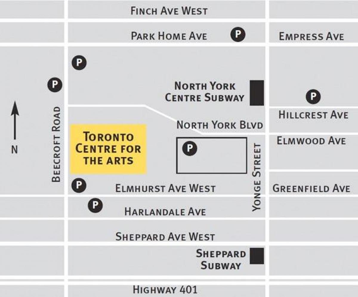 Harta din Toronto, centrul pentru arte