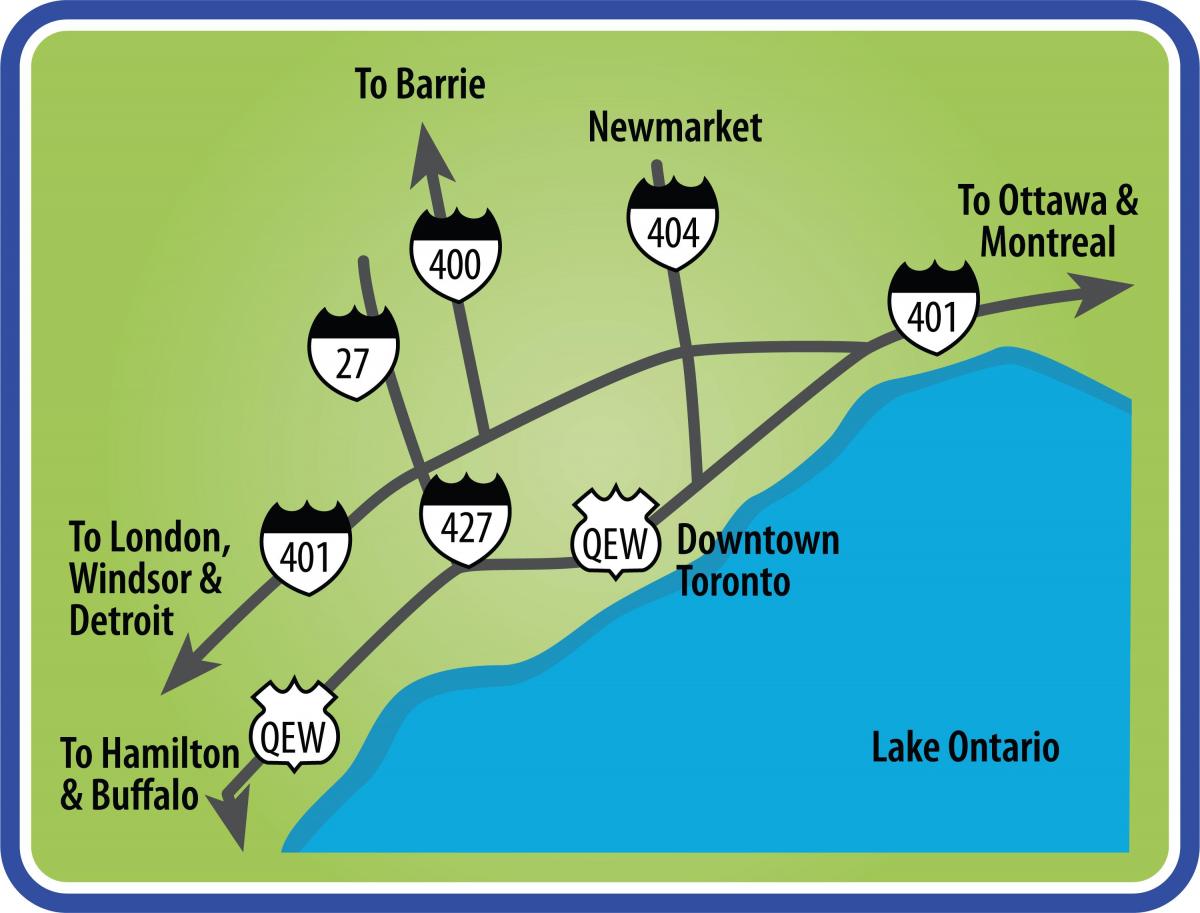 Harta Toronto direcții de conducere