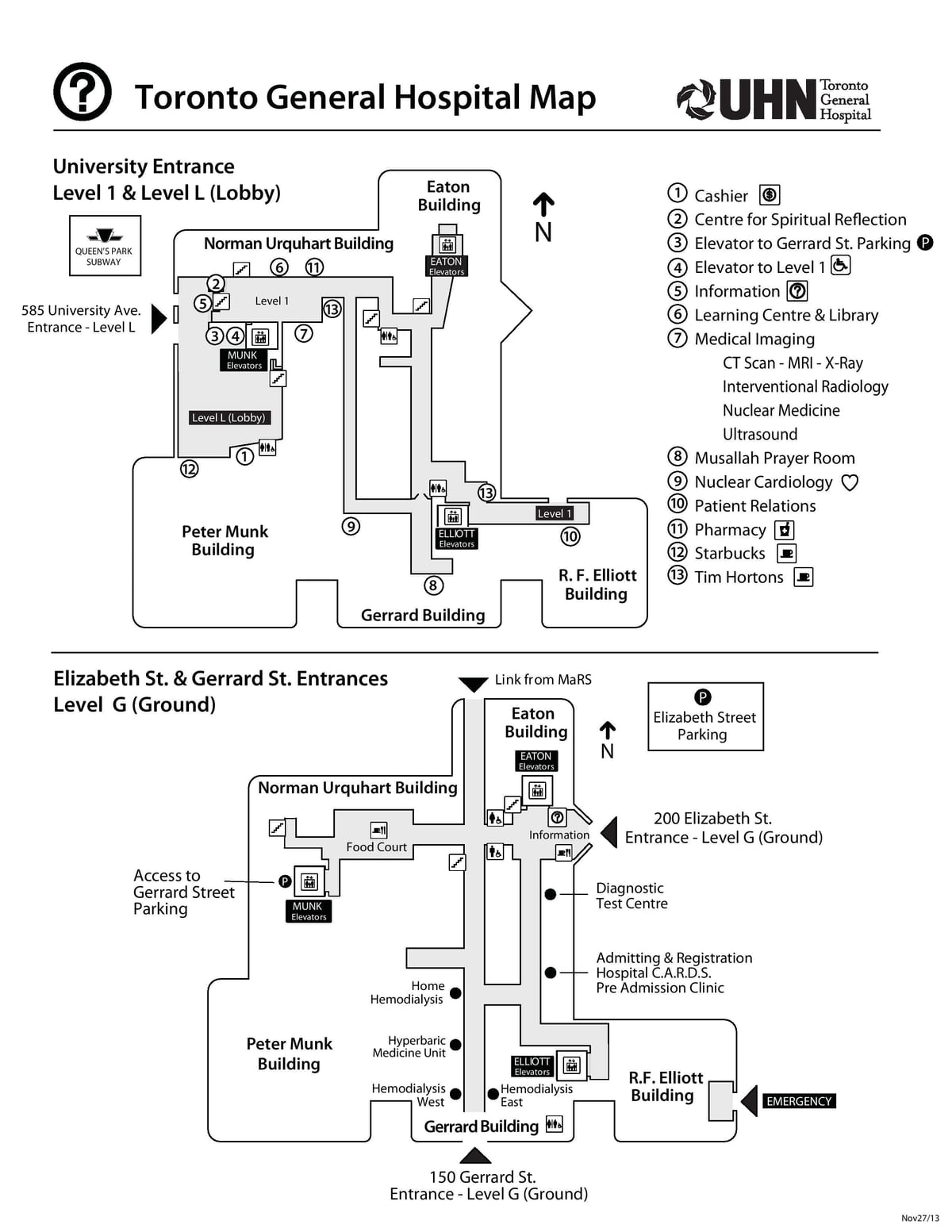 Harta de la Toronto General Hospital
