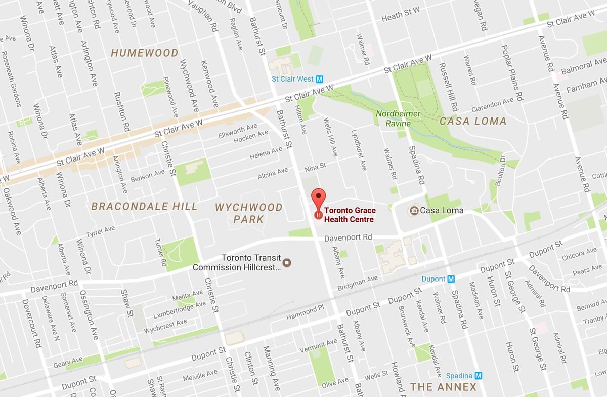 Harta Toronto Grace Centrul de Sănătate