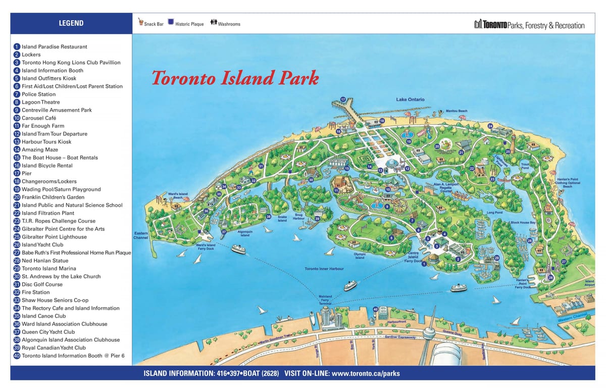 Harta Toronto island park