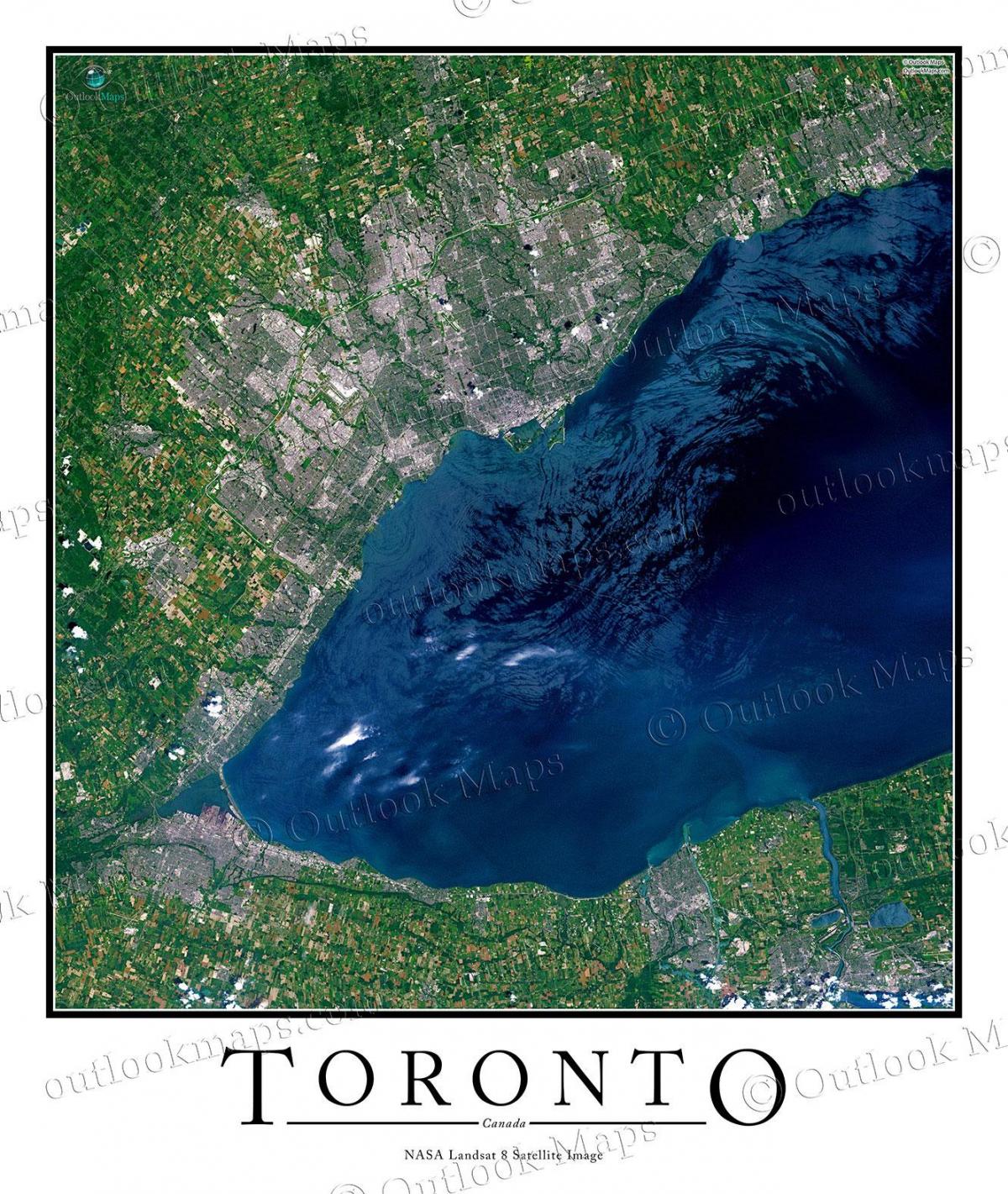 Harta Toronto lacul Ontario prin satelit