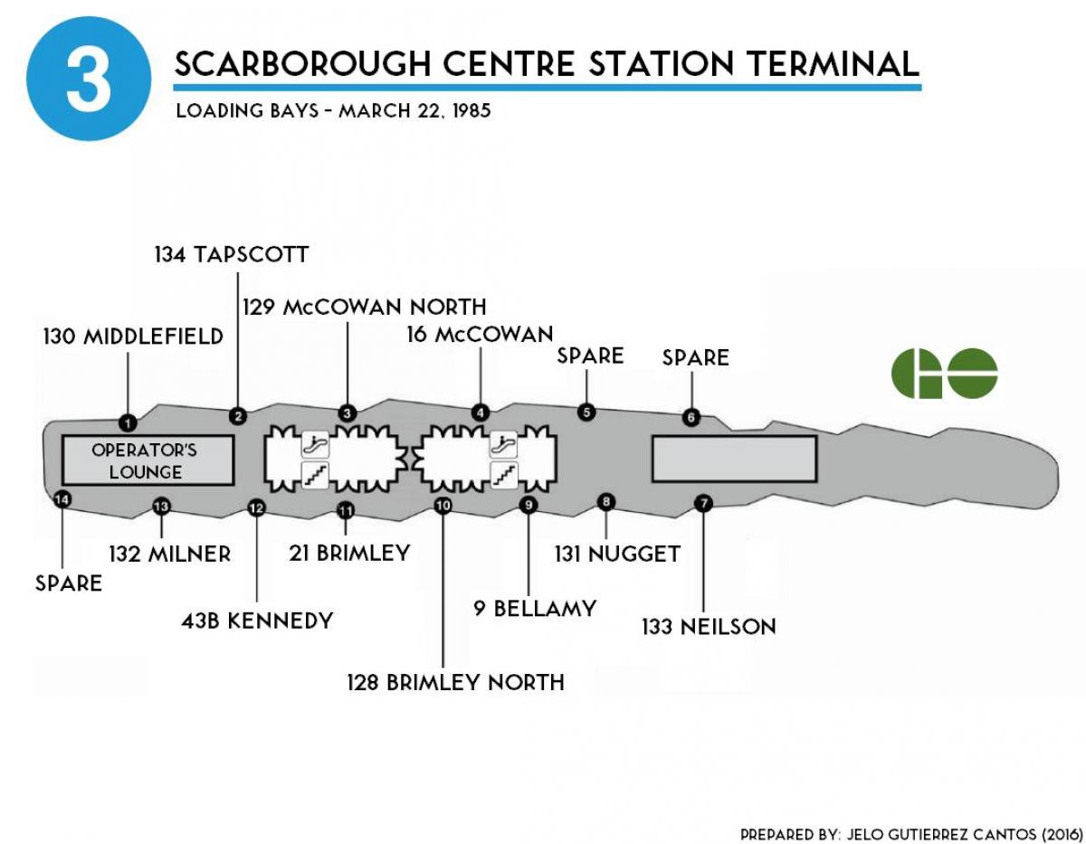 Harta din Toronto Scarborough centru de stația terminal
