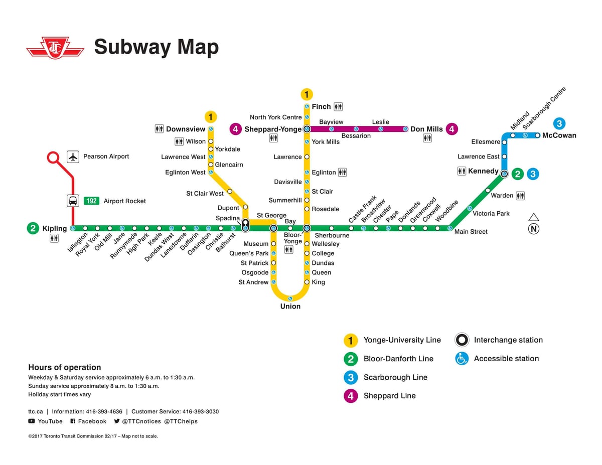 Harta Toronto TTC metrou