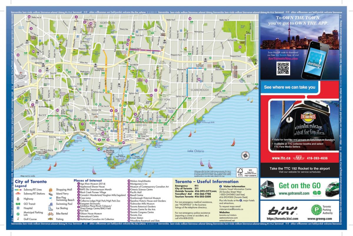 Harta de turism Toronto