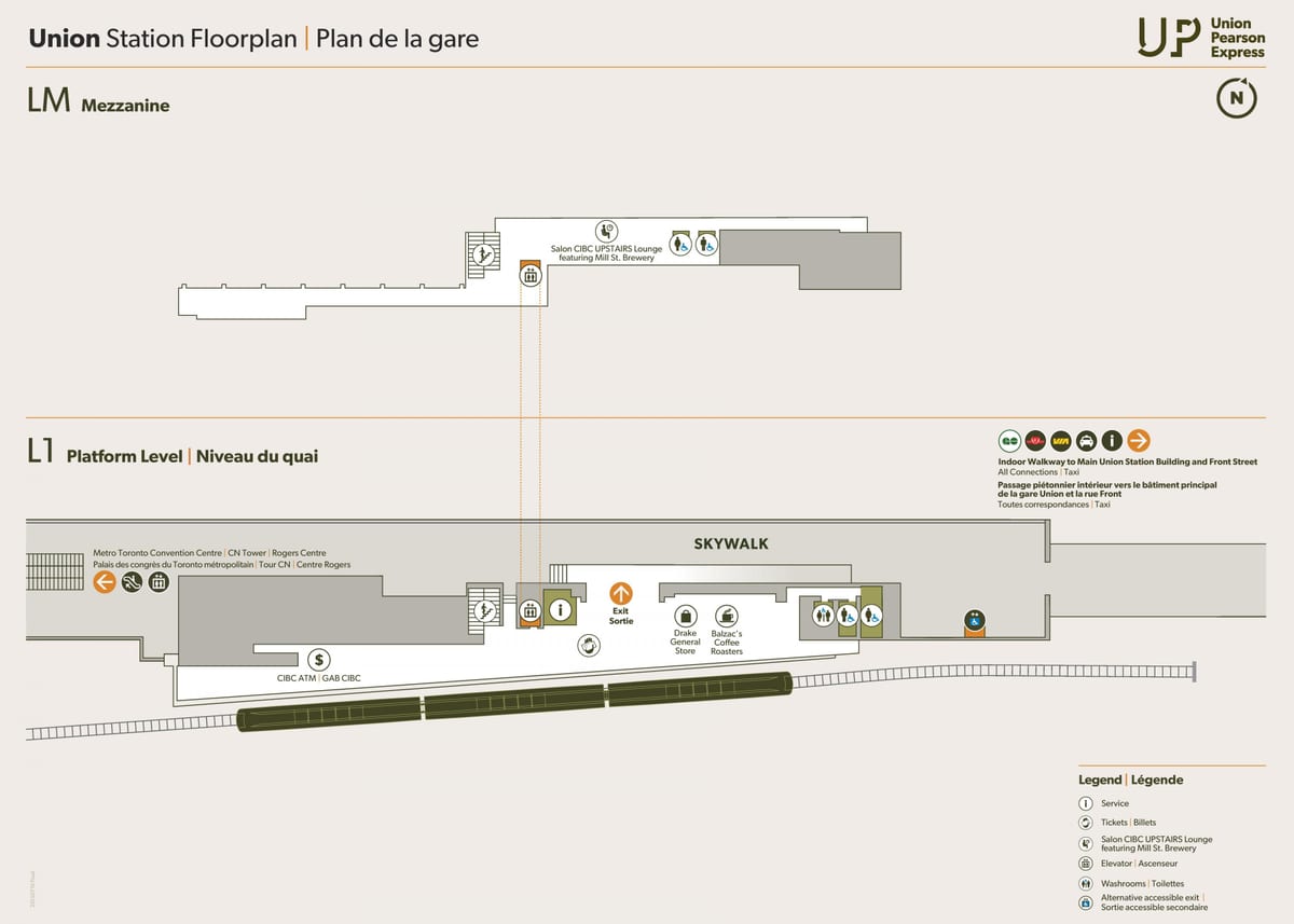 Harta de Union station mezanin