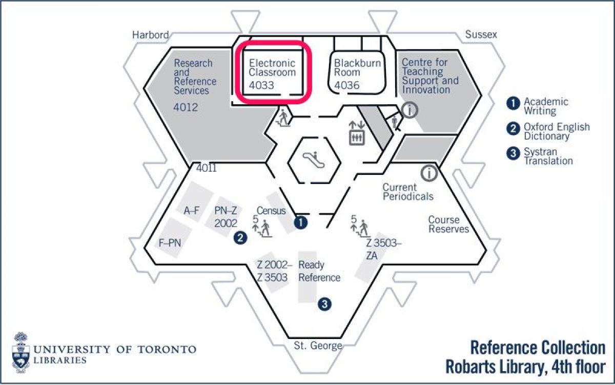 Harta de la universitatea din Toronto, Robarts library electronice clasă