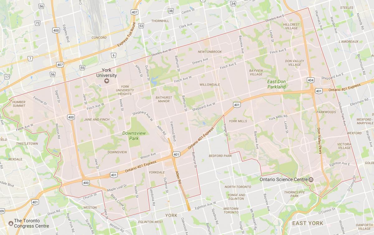 Harta de Centru Toronto vecinătate Toronto