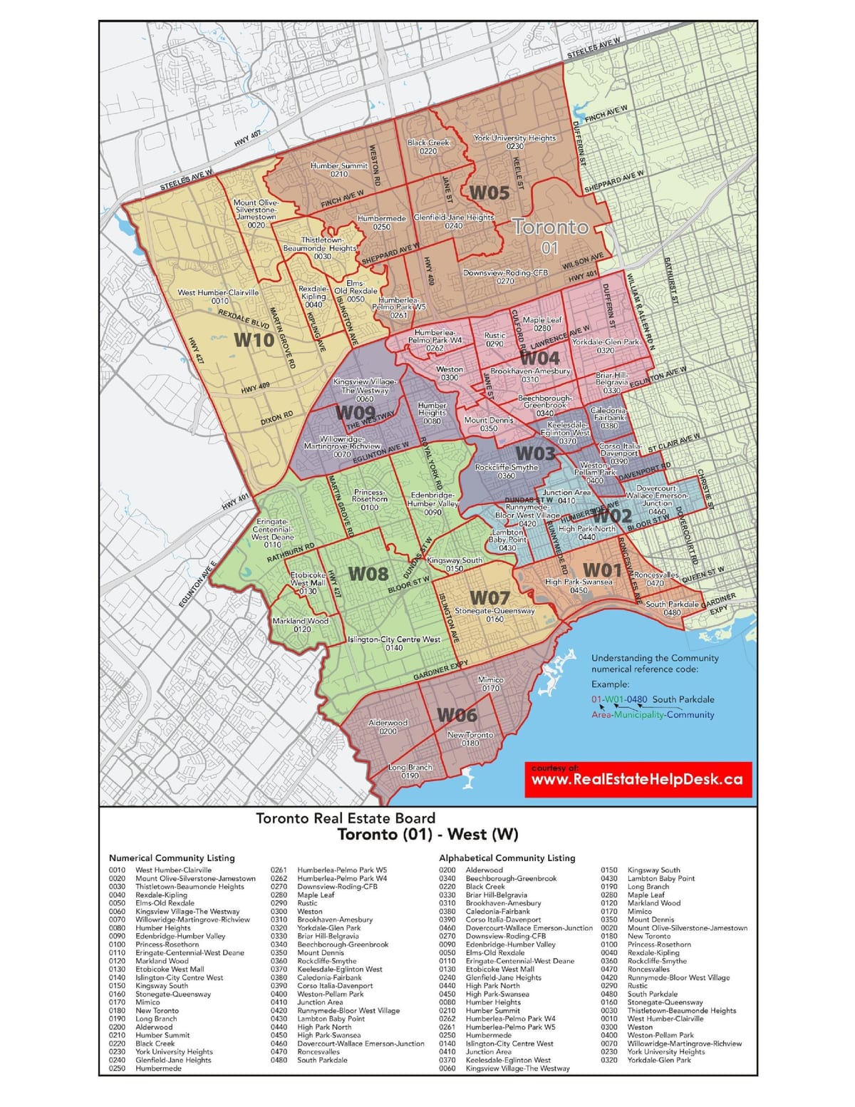 Harta west Toronto