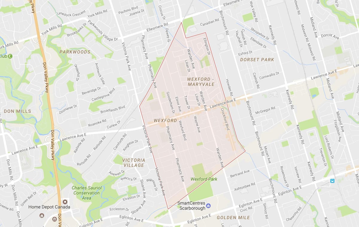 Harta Wexford vecinătate Toronto