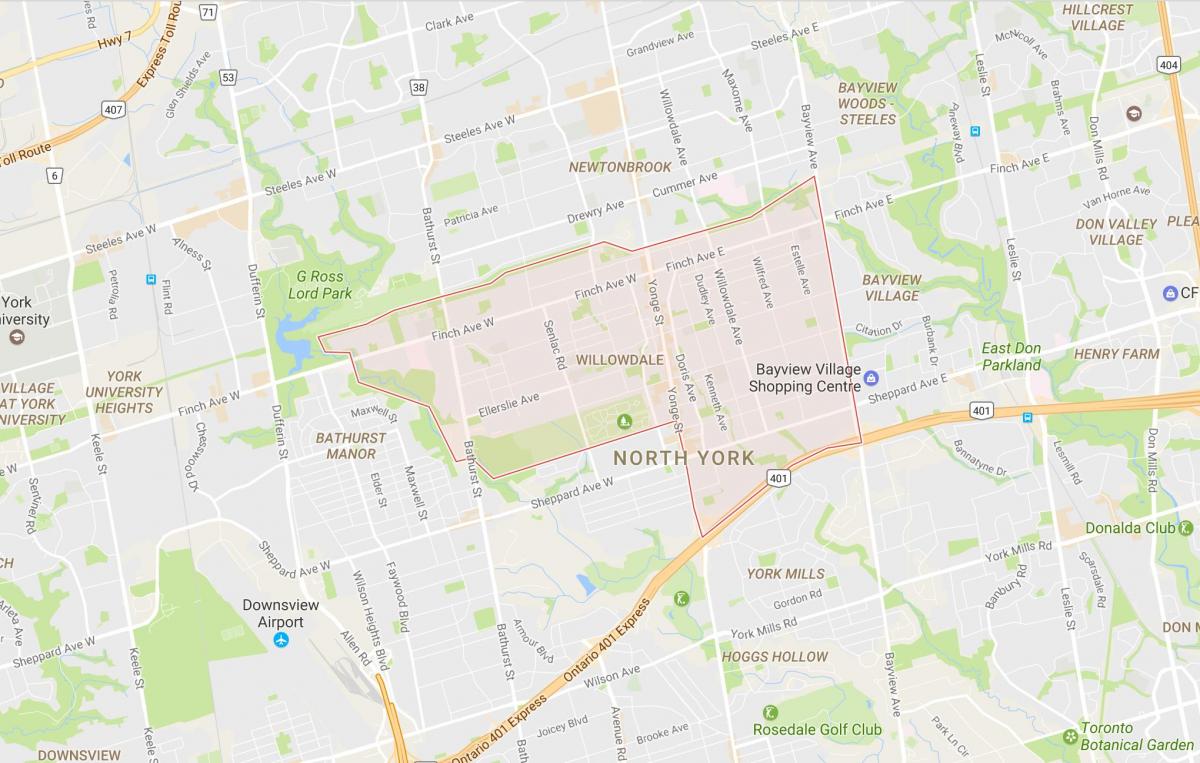 Harta Willowdale vecinătate Toronto