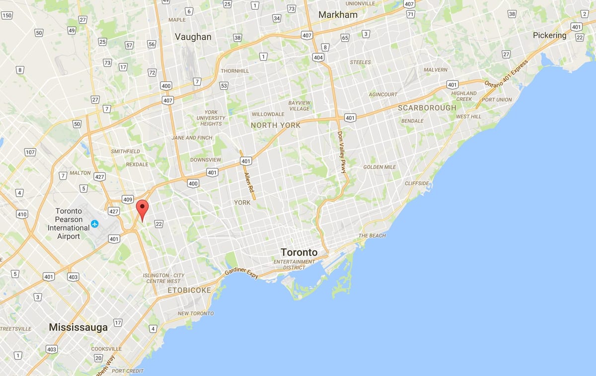 Harta Willowridge district Toronto