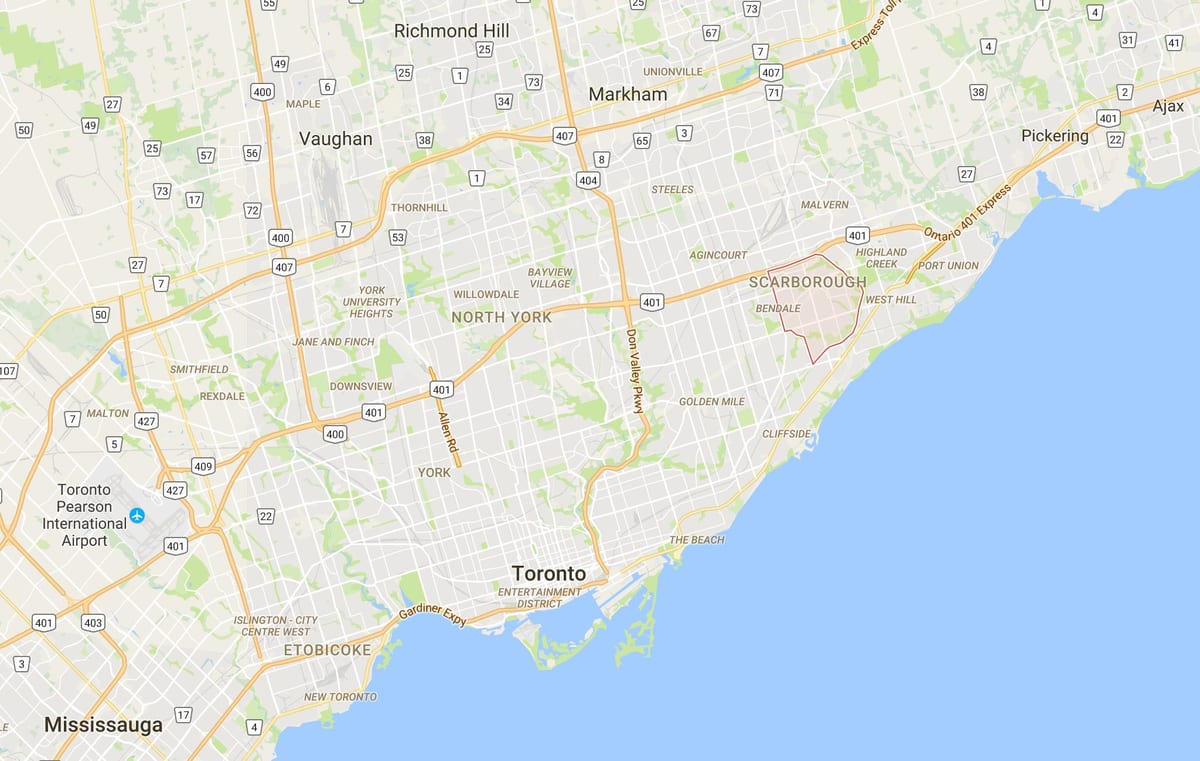Harta Woburn district Toronto