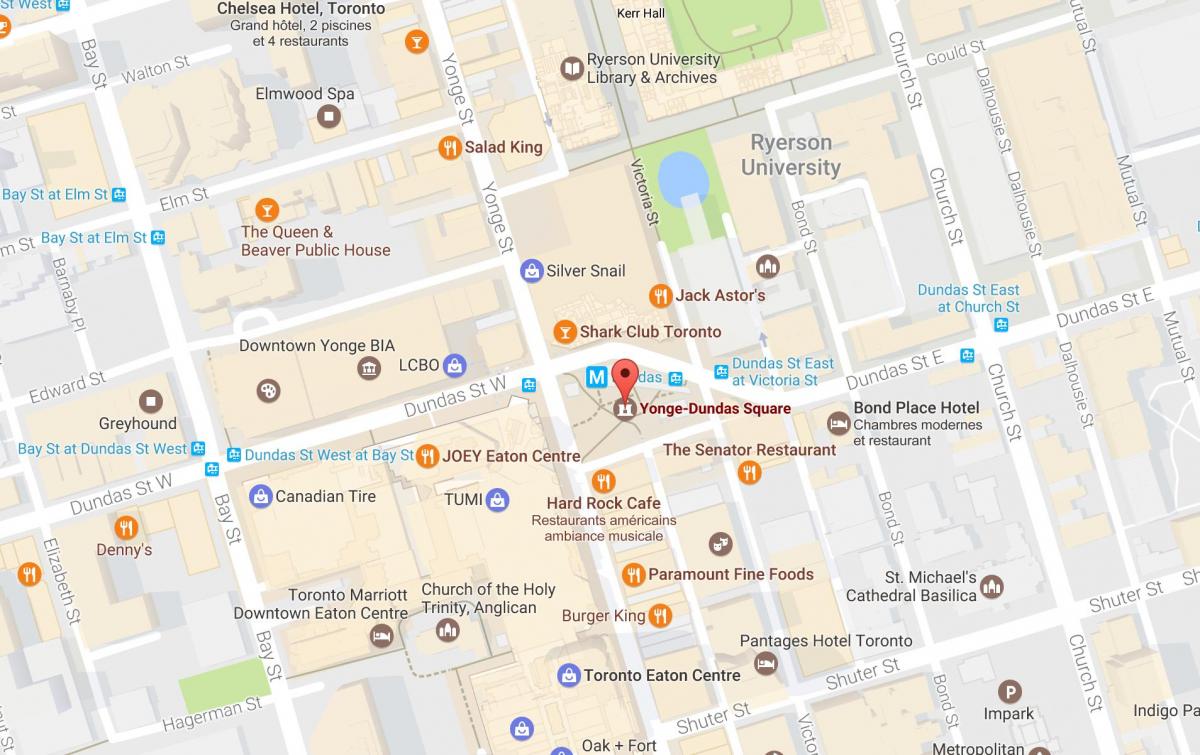 Harta Yonge-Dundas Square, Toronto